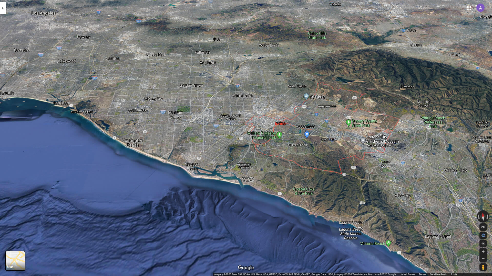 Irvine Aerial View Map